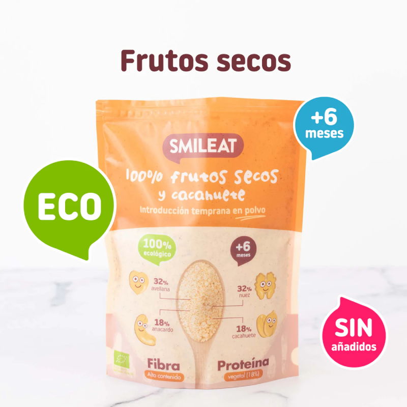 Mix Frutos Secos y Cacahuete en Polvo Bio Smileat 200g