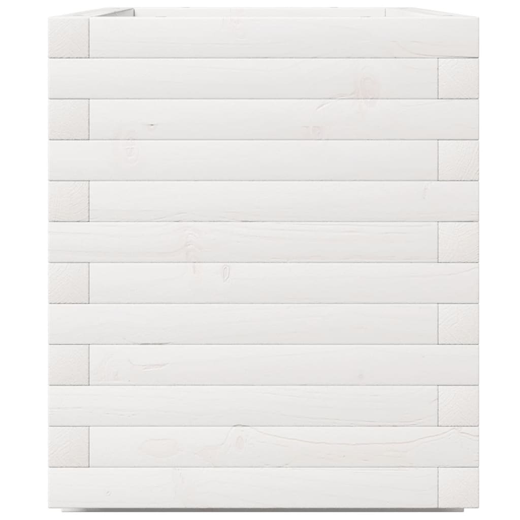 Jardinera Madera Maciza De Pino Blanco 70x40x49,5 Cm_5
