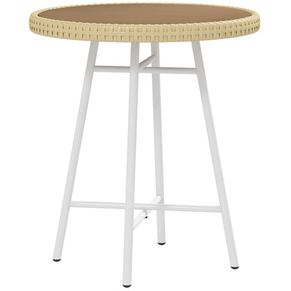Outsunny Mesa Auxiliar De Ratán Sintético Carga 30 Kg 50x50x55 Cm Natural_0