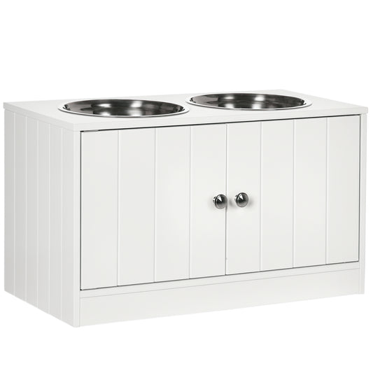 Pawhut Comedero Elevado Para Perros Con 2 Cuencos De Acero Inoxidable 2 Puertas_0