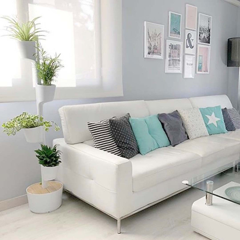 Macetero Vertical Citysens Con Riego Inteligente De 4 Macetas – Blanco, Polipropileno 100% Reciclado_2