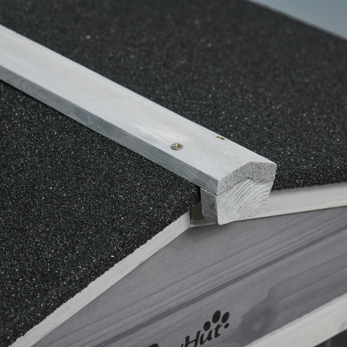 Pawhut Conejera De Madera 157,4x53x99,5 Cm Con Ruedas Techo Asfáltico Gris_4