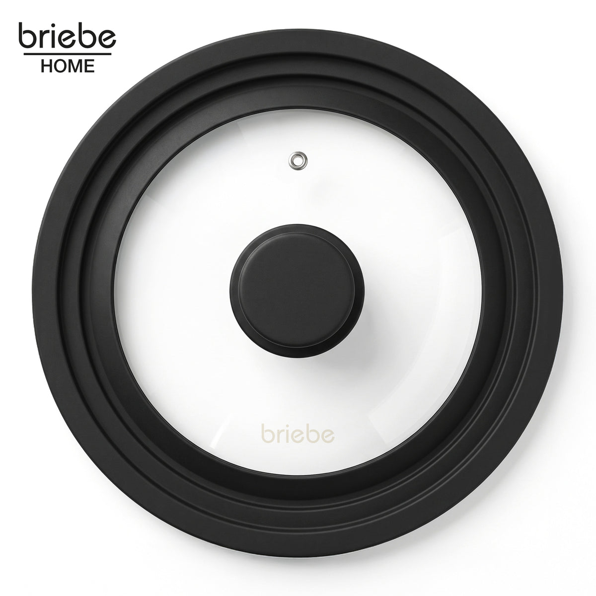 Briebe Totalid Tapa De Sartén Universal Con Borde De Silicona Y Cristal Templado, Multidiámetro 20-22-24 Cm_1