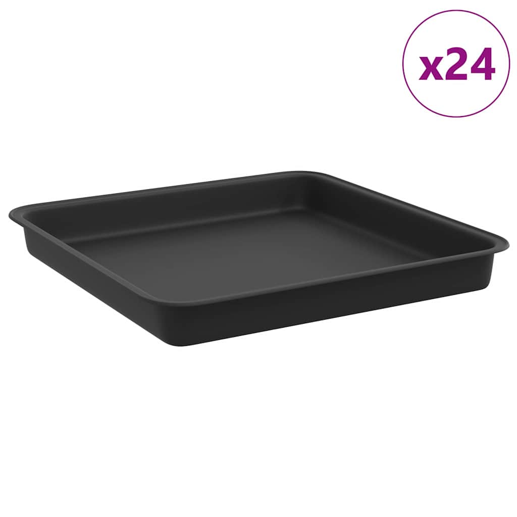 Bandeja Cuadrada Para Flores 24 Pcs Negro 18 X 18 X 2 Cm_0