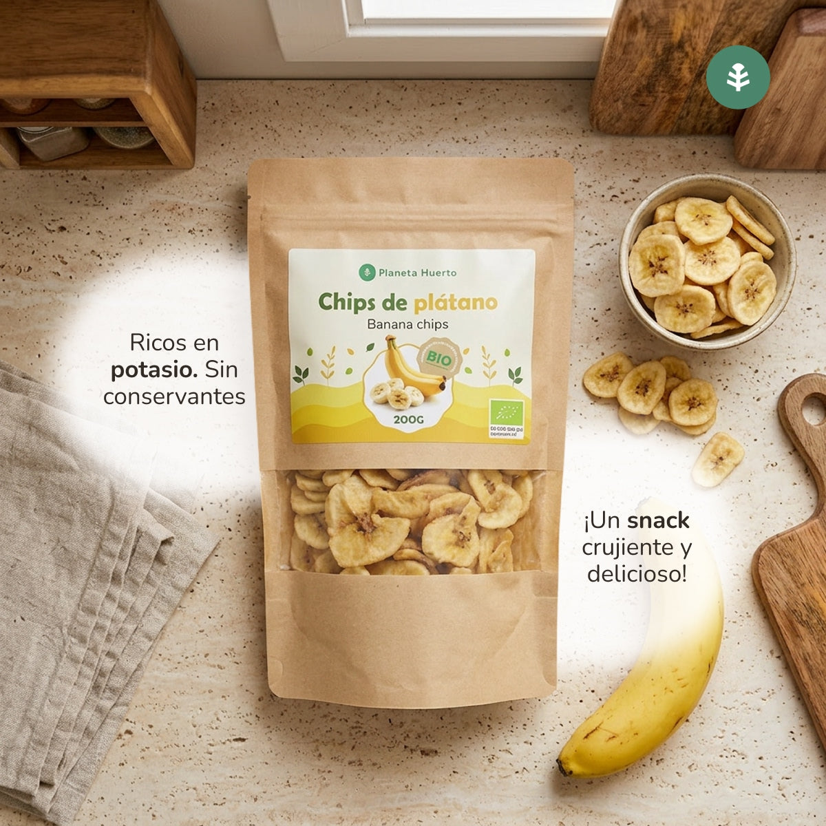 Chips de plátano ECO Planeta Huerto 800 g
