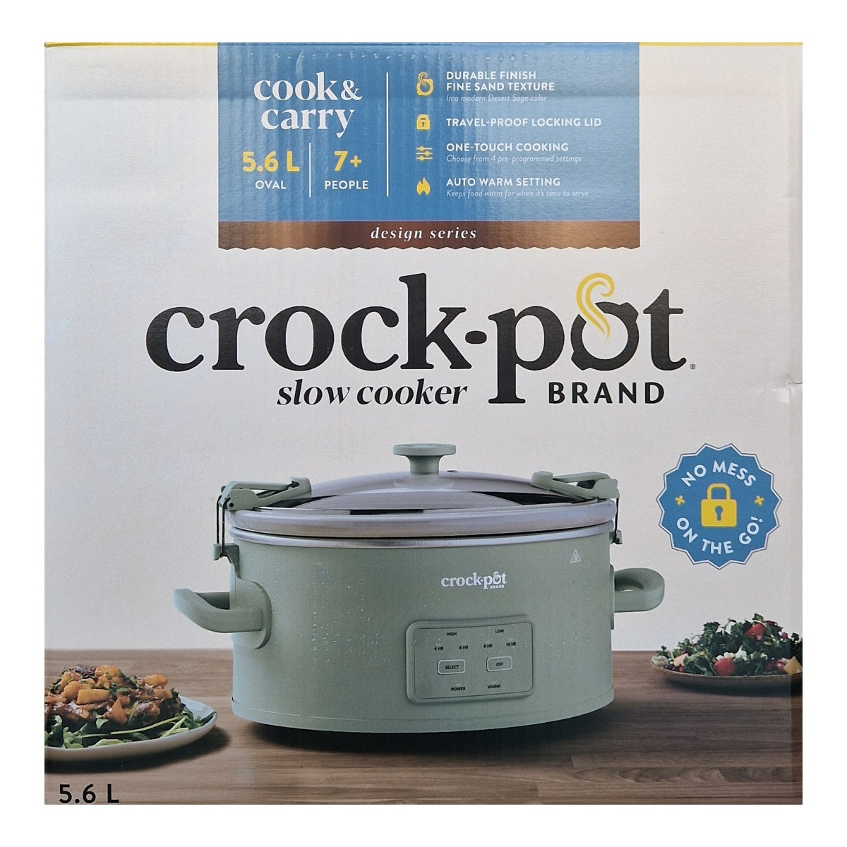 Crock-Pot Olla de Presión Lenta Digital 5,6L Cook & Carry 7+personas CSC124X