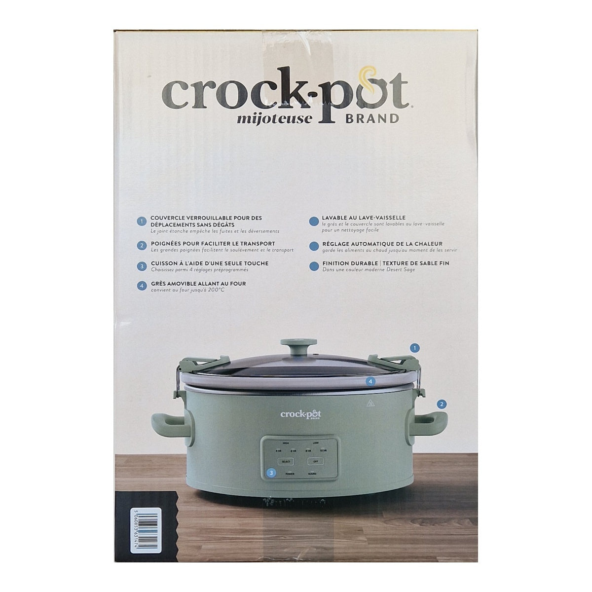 Crock-Pot Olla de Presión Lenta Digital 5,6L Cook & Carry 7+personas CSC124X