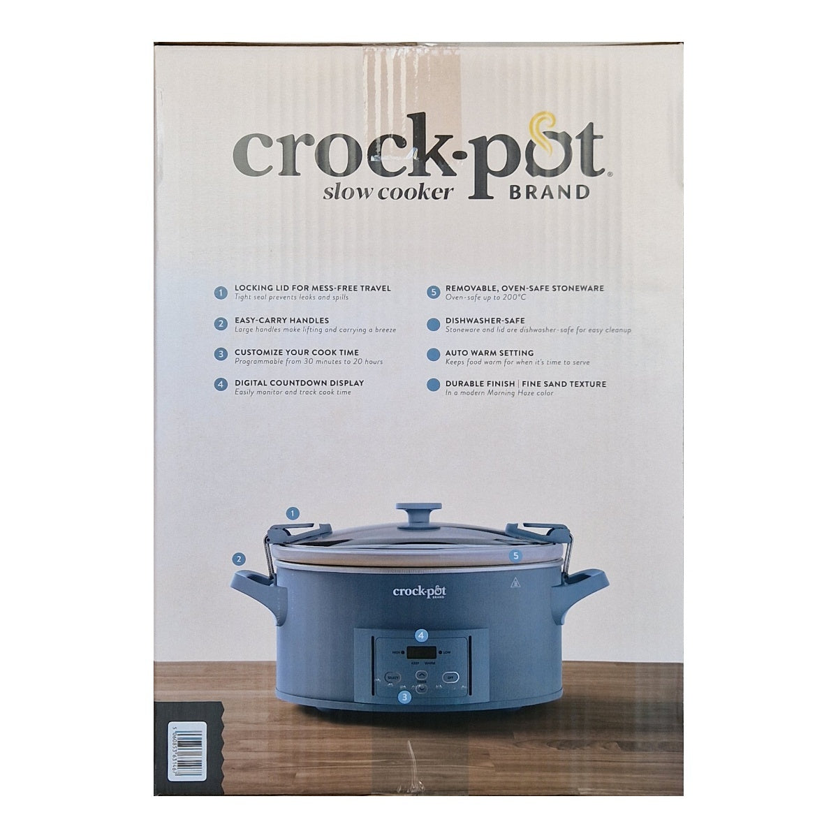 Crock-Pot Olla de Presión Lenta Digital 6,6L Cook & Carry 9+personas CSC123X