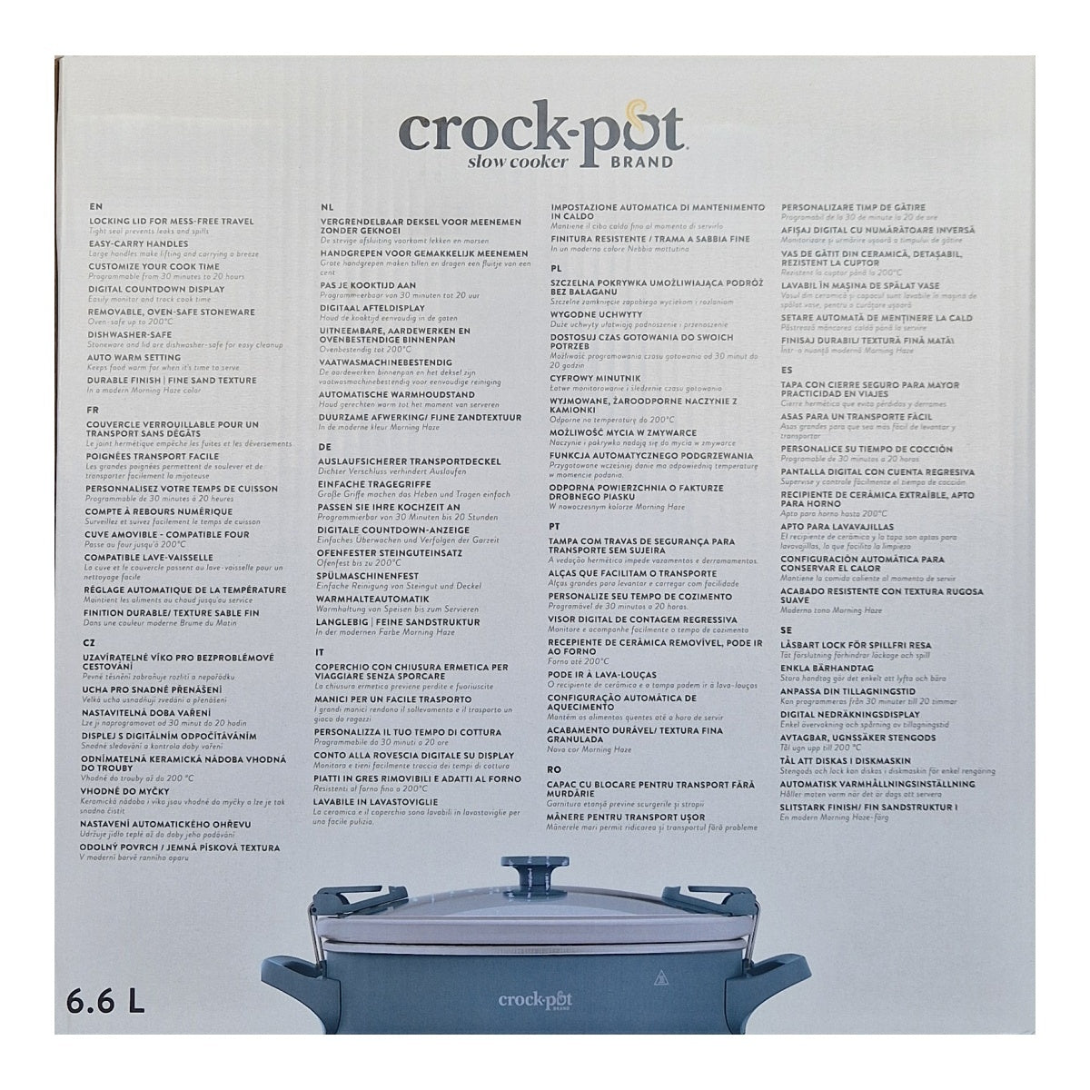 Crock-Pot Olla de Presión Lenta Digital 6,6L Cook & Carry 9+personas CSC123X