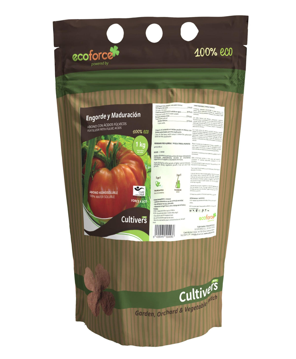 Cultivers Abono Engorde Y Maduración Ecológico 1 Kg. Fertilizante Potasio Quelatado Con Ph Neutro Para El Aumento De…_0