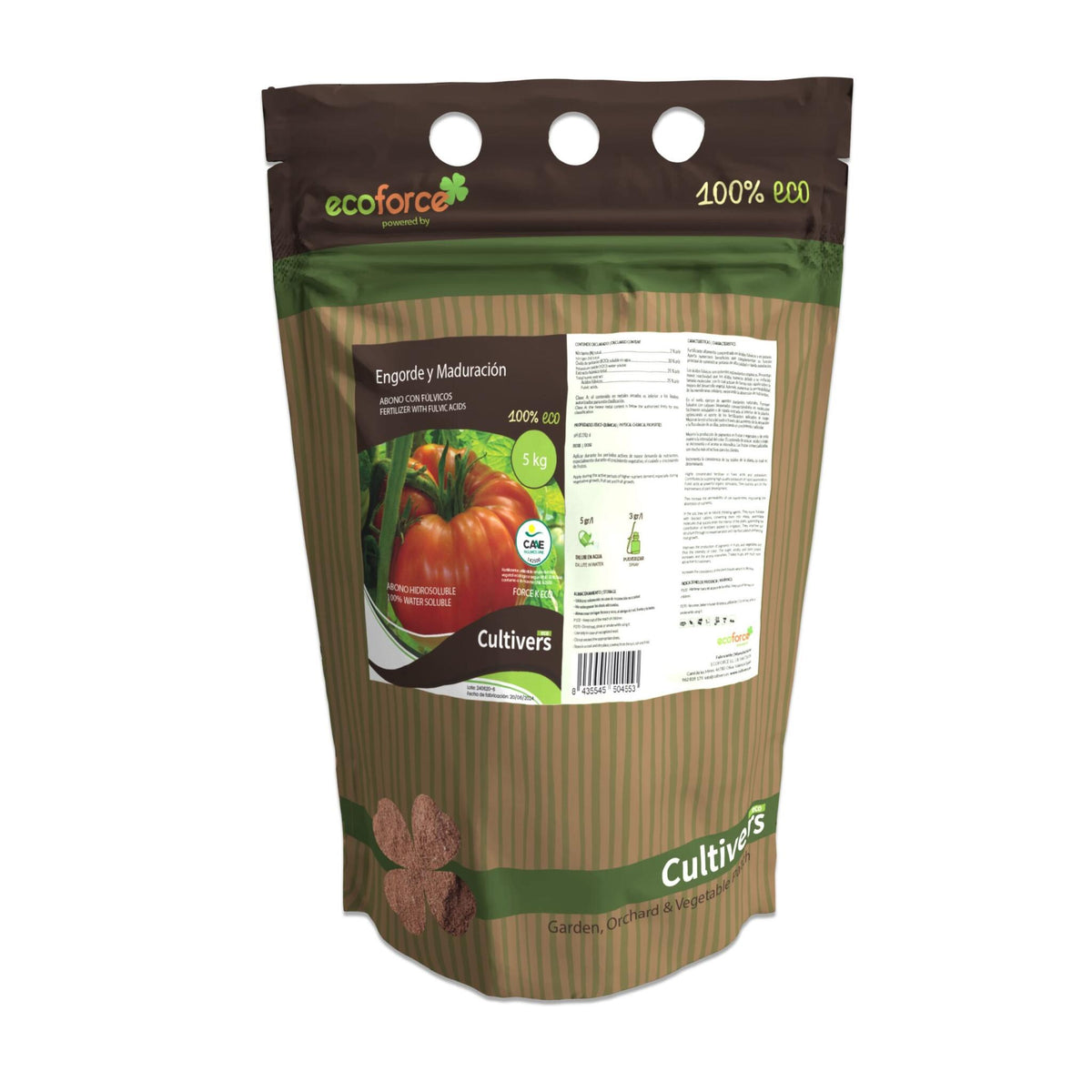 Cultivers Abono Engorde Y Maduración Ecológico 5 Kg. Fertilizante Potasio Quelatado Con Ph Neutro Para El Aumento De…_0