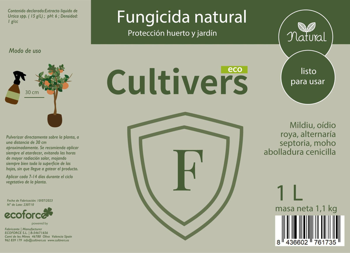 Cultivers Fungicida Ecológico 1 L Para Plantas De Exterior E Interior. Preventivo Y Curativo. Eliminación De Hongos…_1