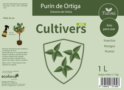 Cultivers Purín De Ortiga Ecológico De 1 L. Acción Insecticida, Fungicida, Acaricida Natural Para Plantas De…_1