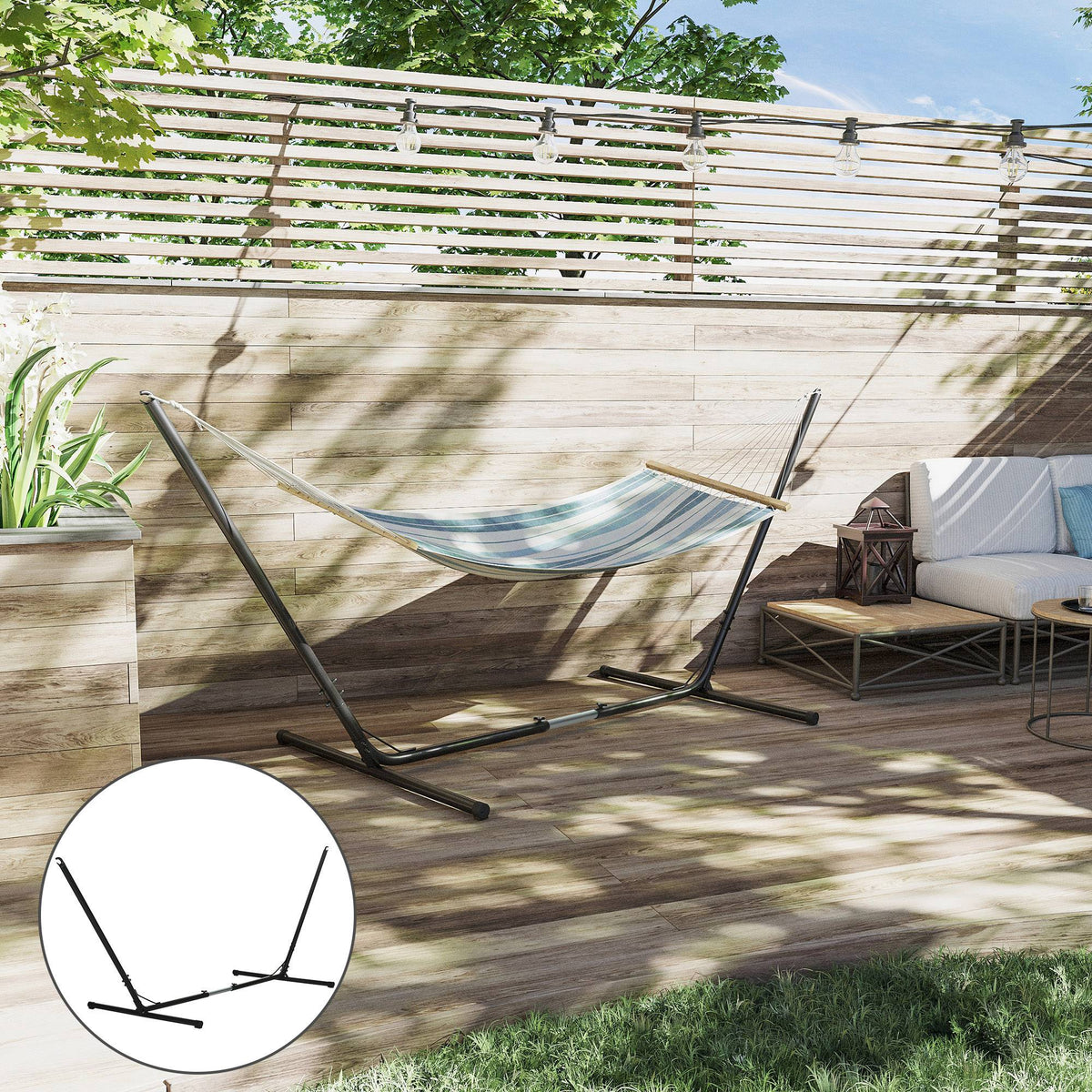 Outsunny Soporte Para Hamaca Jardín Ajustable Estructura De Metal_1