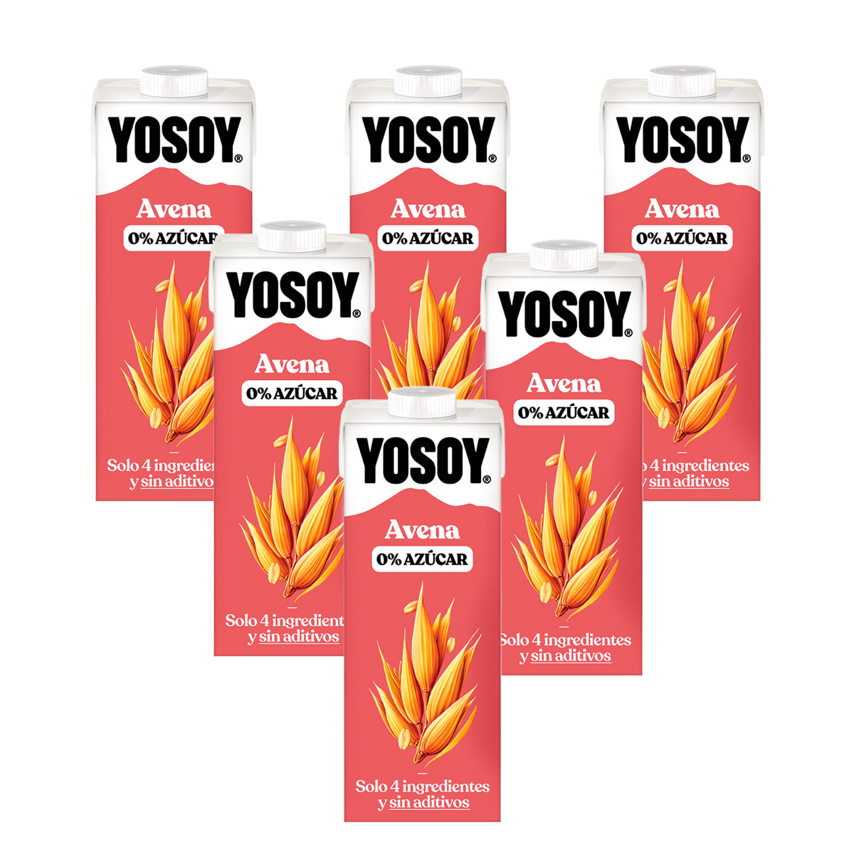Pack  6 uds Bebida de Avena 0% azúcar YOSOY 1L