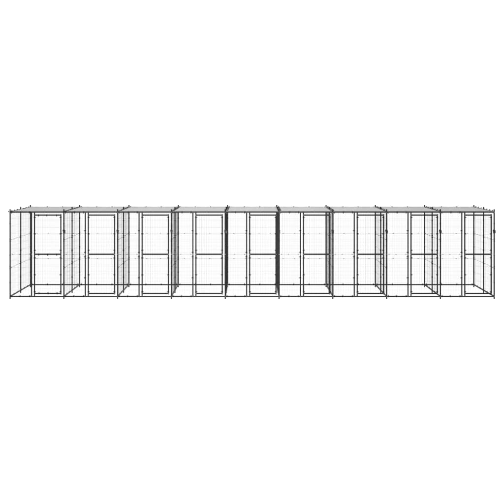 Perrera De Exterior De Acero Con Techo 21,78 M²_0