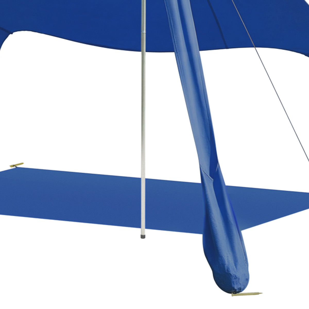 Outsunny Carpa Playa Plegable Con Esterilla Upf50+ Postes De Aluminio Pala Bolsa_4