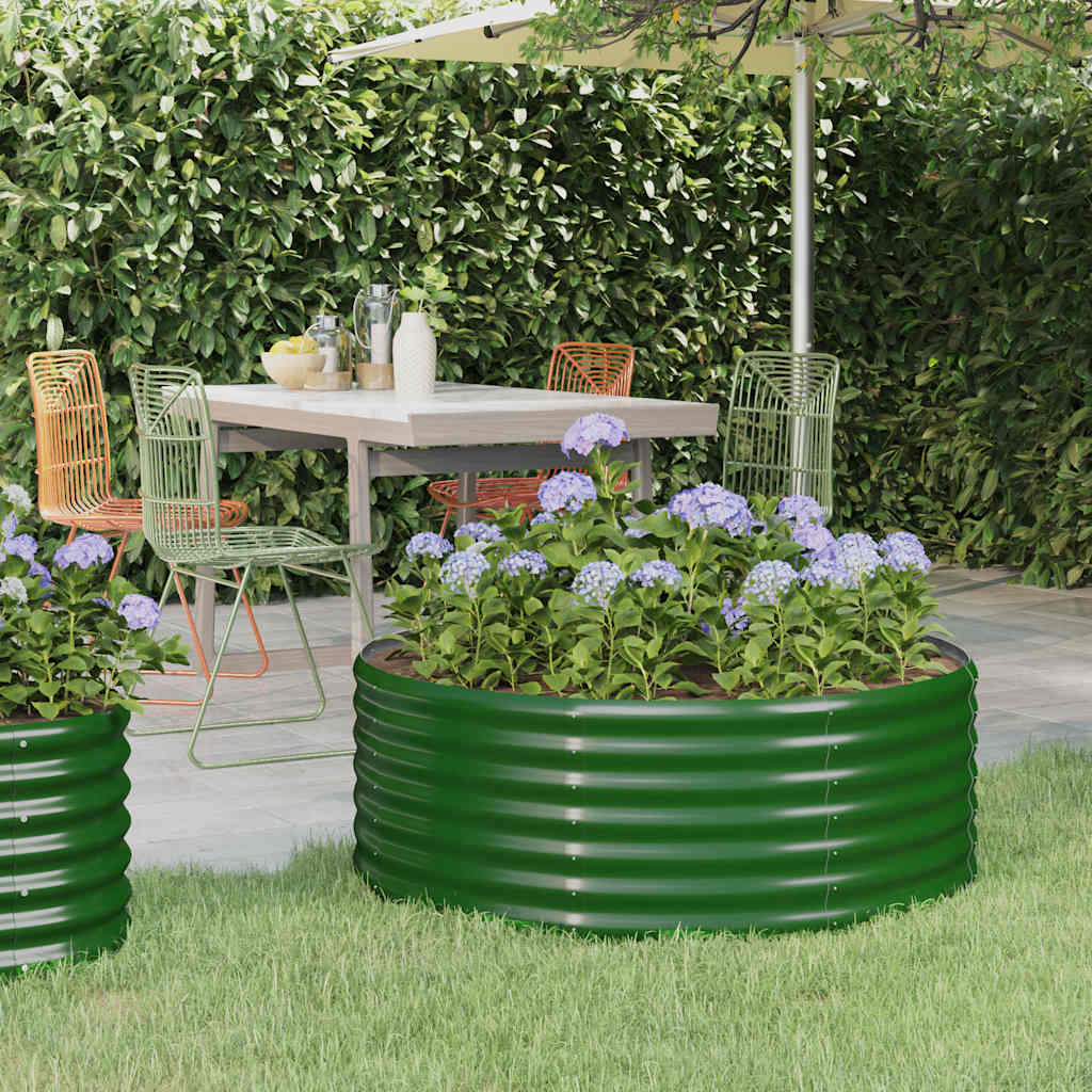 Jardinera Arriate Acero Galvanizado Verde 100x100x36 Cm_1