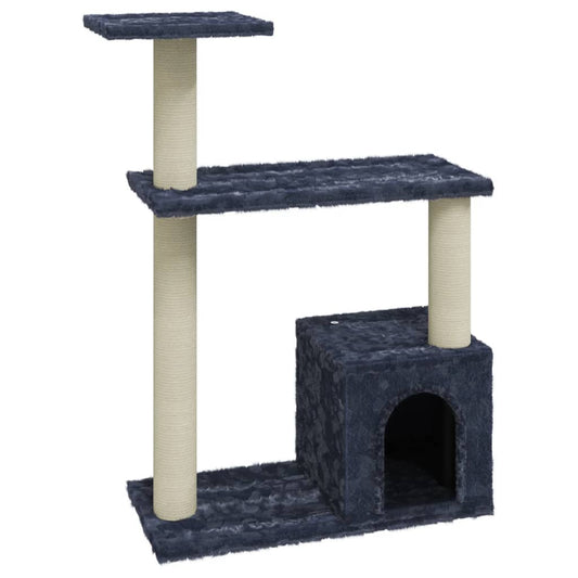 Rascador Para Gatos Con Postes De Sisal Gris Oscuro 70 Cm_0