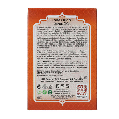 Henna polvo cobre, Radhe Shyam, 100 g