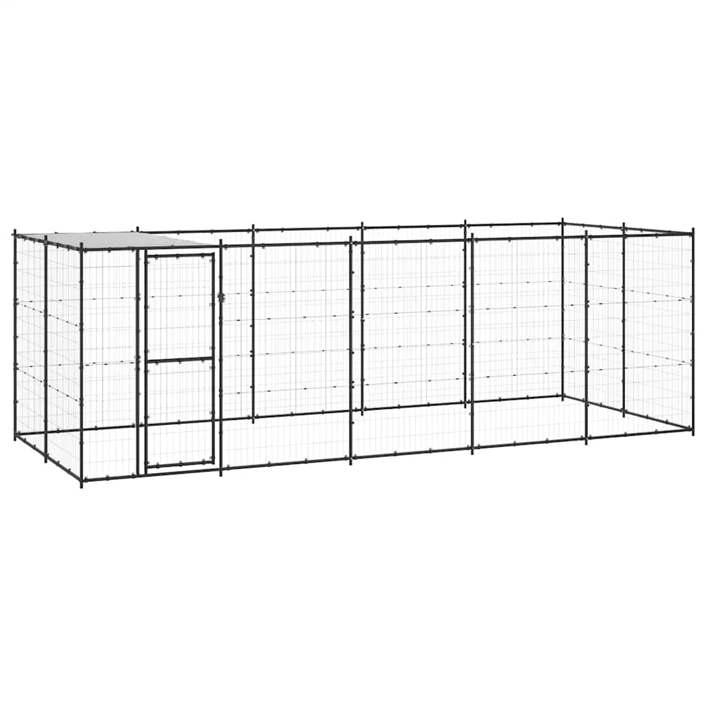 Perrera De Exterior De Acero Con Techo 12,1 M²_0