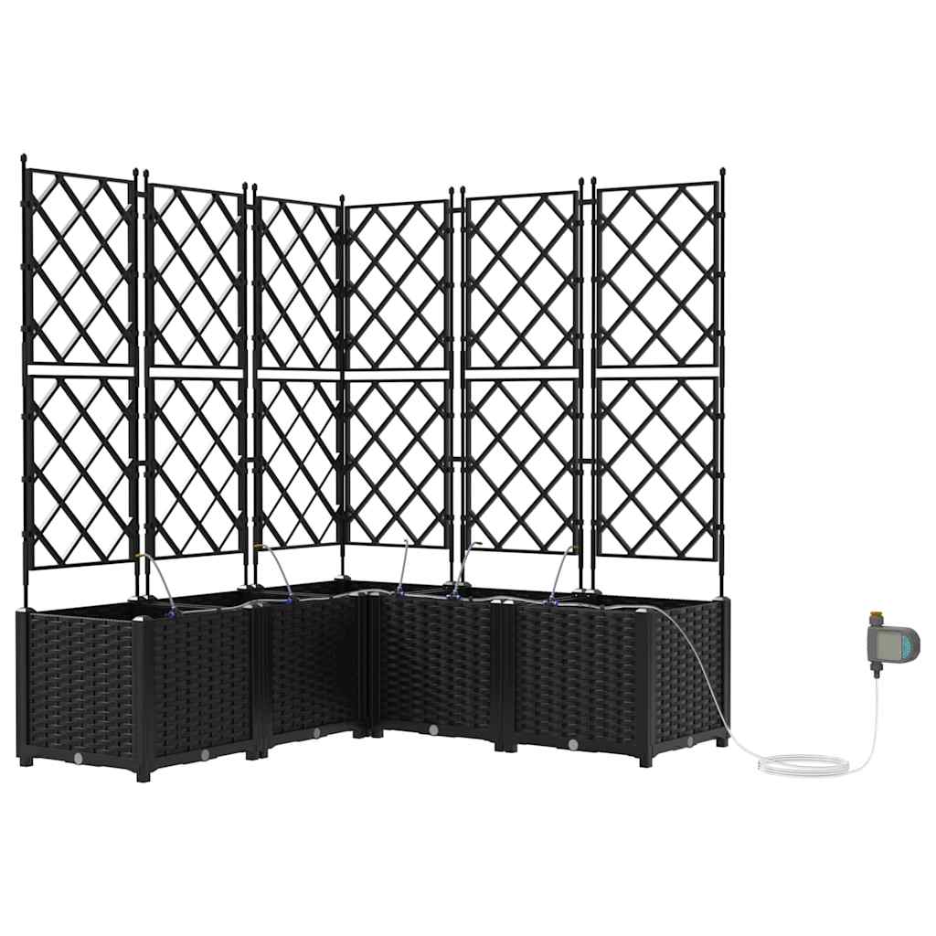 Macetero De Jardín 5 Uds. Negro 120 X 120 X 142 Cm Pp_0