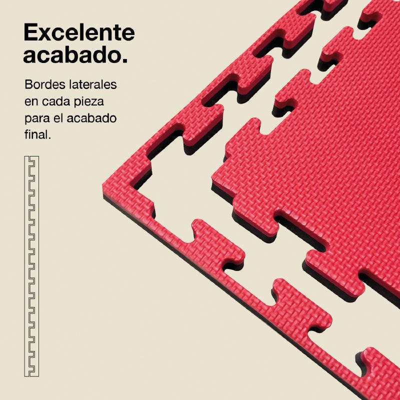 Jowy Tatami Puzzle 2,5cm 100x100cm, Pack 4 Unidades – Superficie T Azul/rojo_2