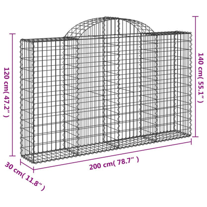 Cestas Gaviones 20 Uds Forma De Arco Hierro 200x30x120/140 Cm_5