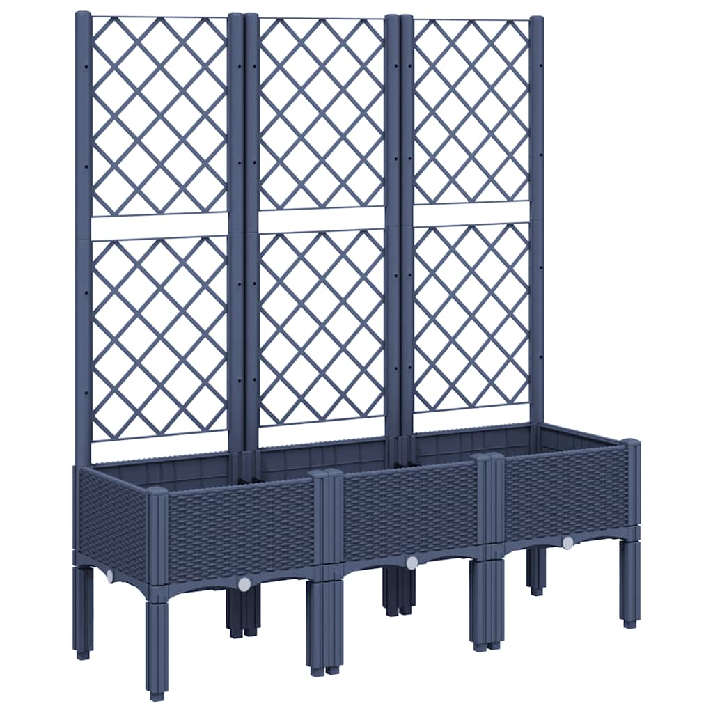 Jardinera Con Enrejado Pp Azul Gris 120x40x142 Cm_0