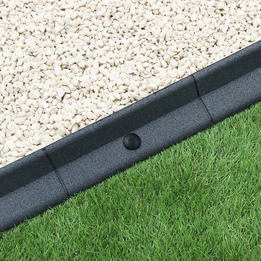 Bordes De Césped Gris Flexibles Jardín Bordes De Césped Paquete De 6 X 1.2m_0