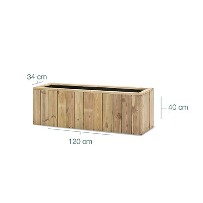 Jardinera De Madera Para Exterior Atrium Hortalia 120x34x40 Cm_5