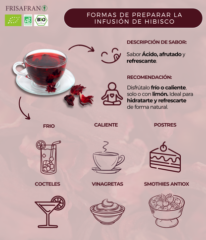 Infusión De Hibisco A Granel Ecológica | Frisafran 100 G_4