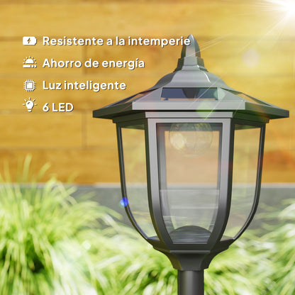 Outsunny Farola Solar Exterior 6 Leds Y Autonomía De 6 Horas Automática_5