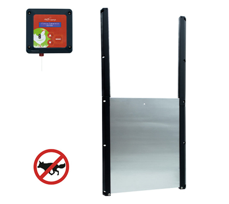 Puerta Automática Gallinero | Kit Puerta De Aluminio + Motor Con Programación Horaria O Solar | Abre Y Cierra Tu Gallinero Por Ti | Fabric. Europea_0