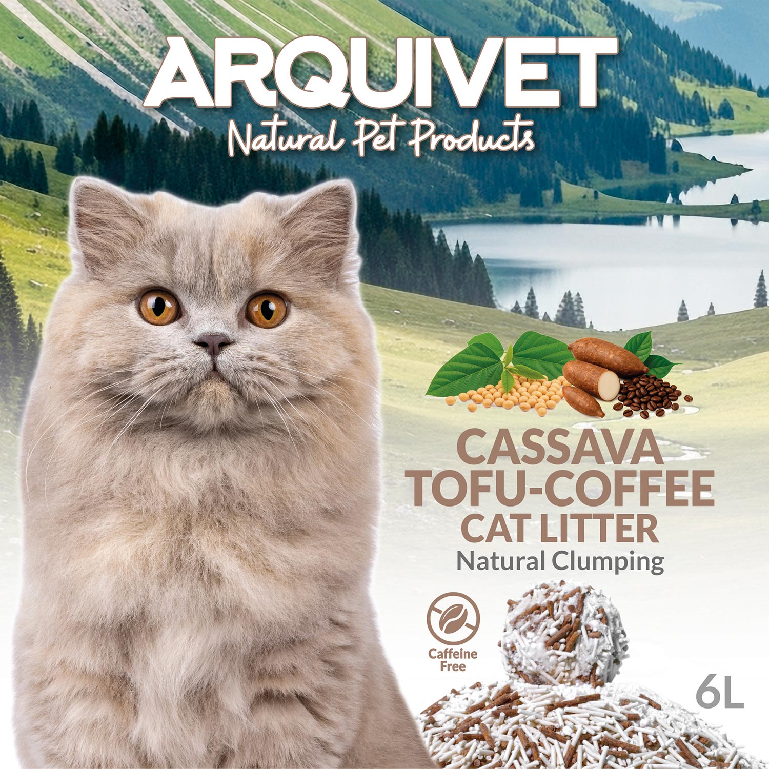 Arena de Yuca y Café para Gatos Arquivet 6L