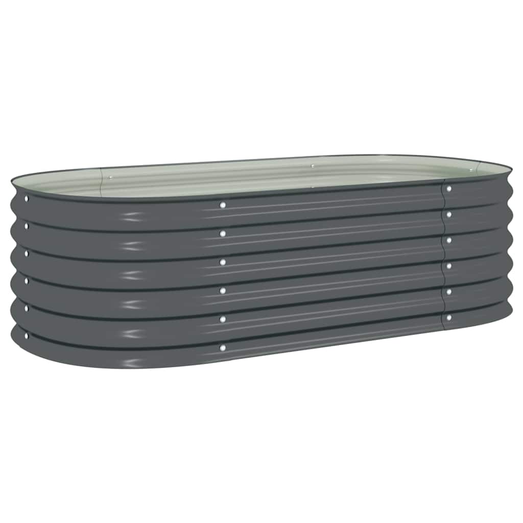 Arriate De Acero Galvanizado Gris 160x80x44 Cm_0