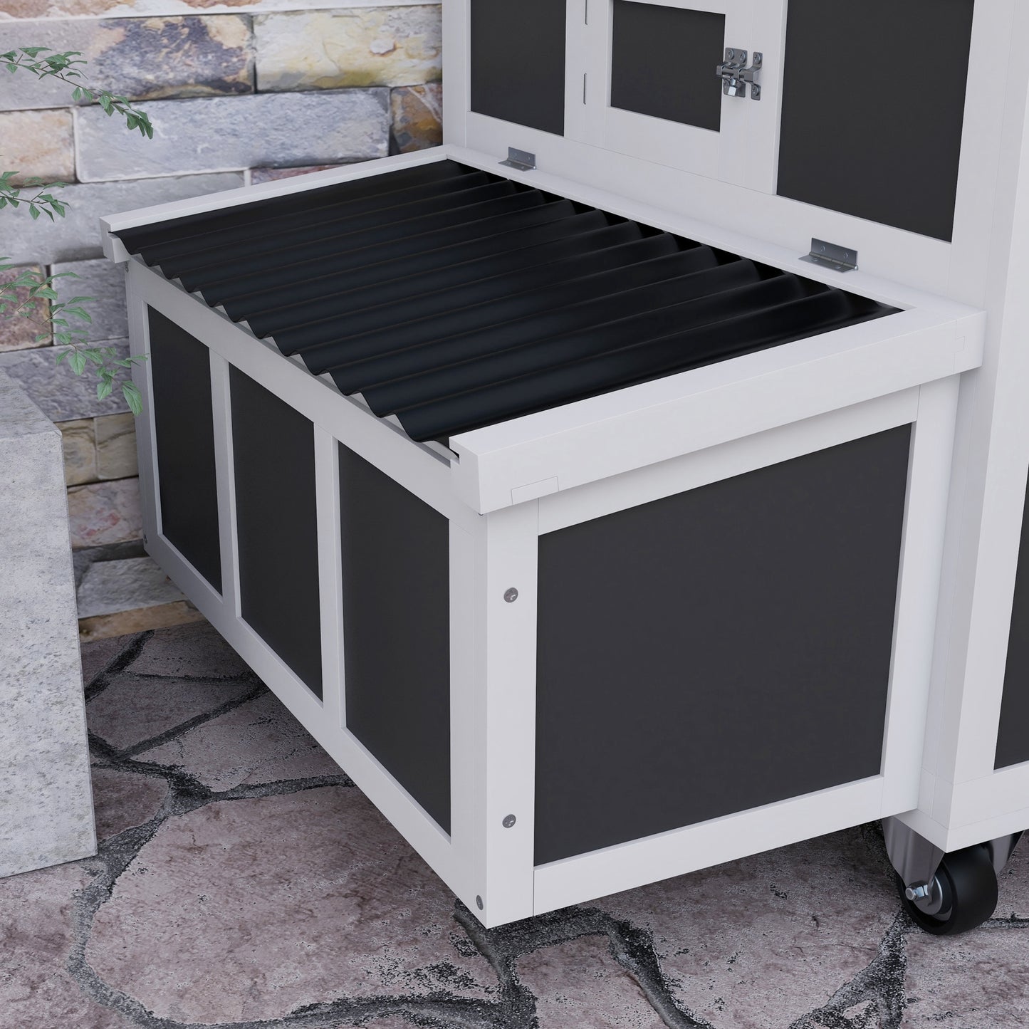 Pawhut Conjunto De 1 Gallinero De Madera Y 1 Gallinero Para Exterior Grande_4