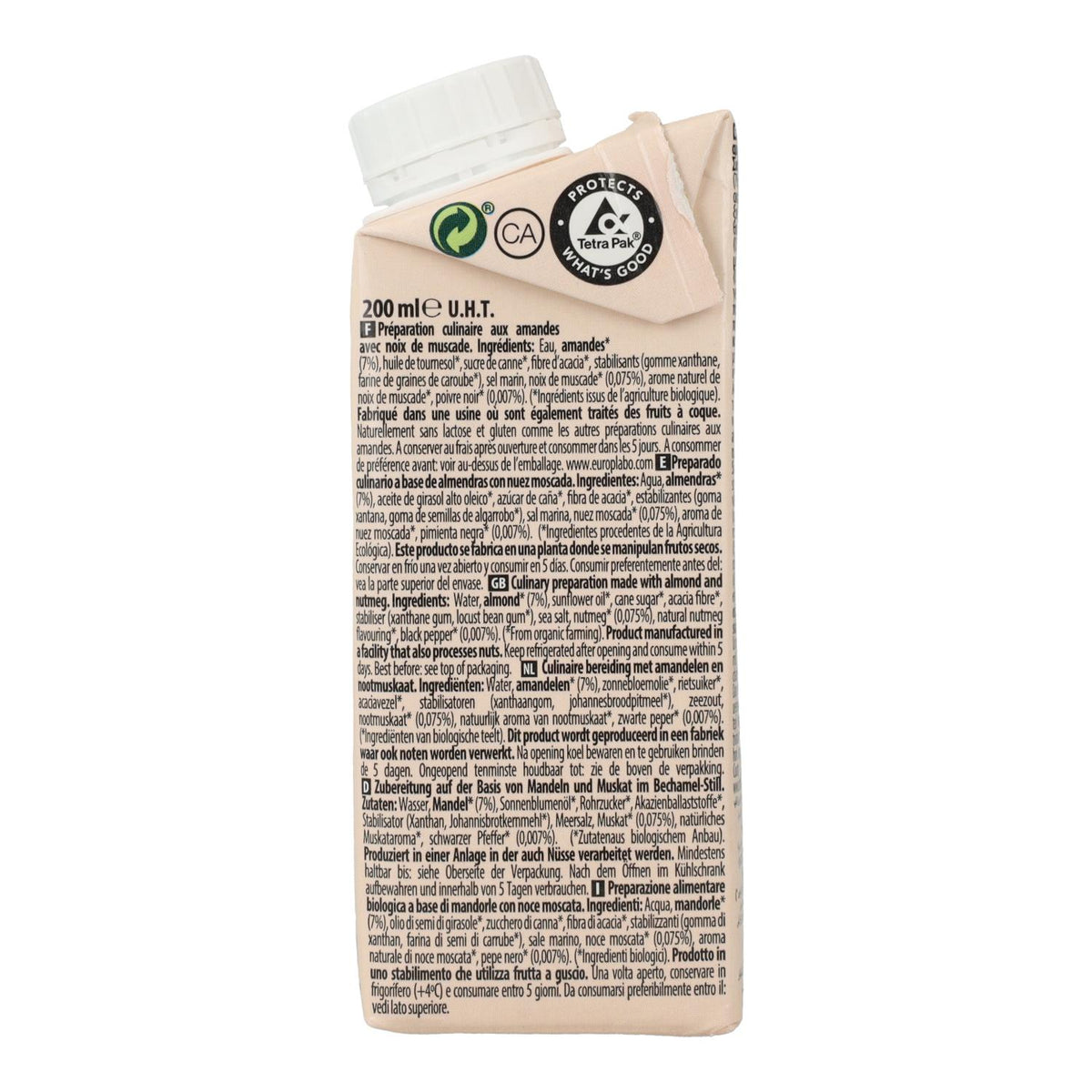 Bechamel Vegetal Vegana Bio Cuisine Ecomil, 200 ml