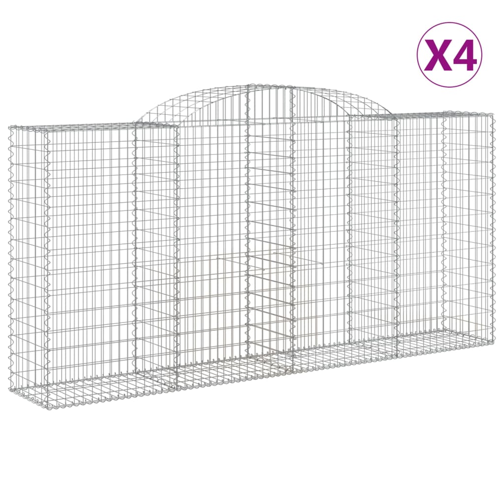 Cestas Gaviones 4 Uds Forma De Arco Hierro 300x50x140/160 Cm_0