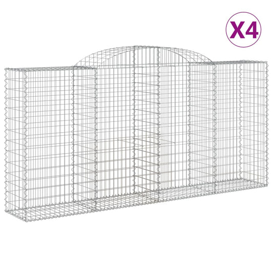 Cestas Gaviones 4 Uds Forma De Arco Hierro 300x50x140/160 Cm_0