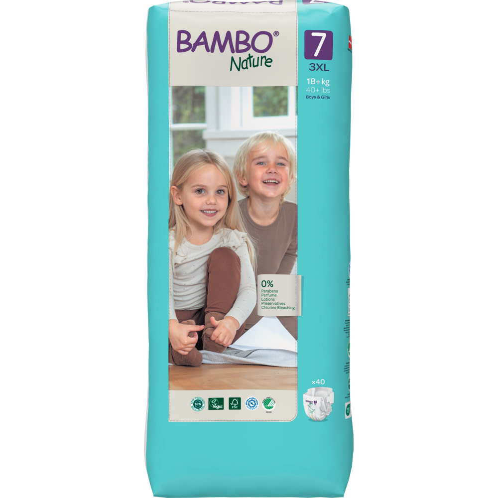 Pañal T7 (+18 Kg) Bambo Nature 40ud