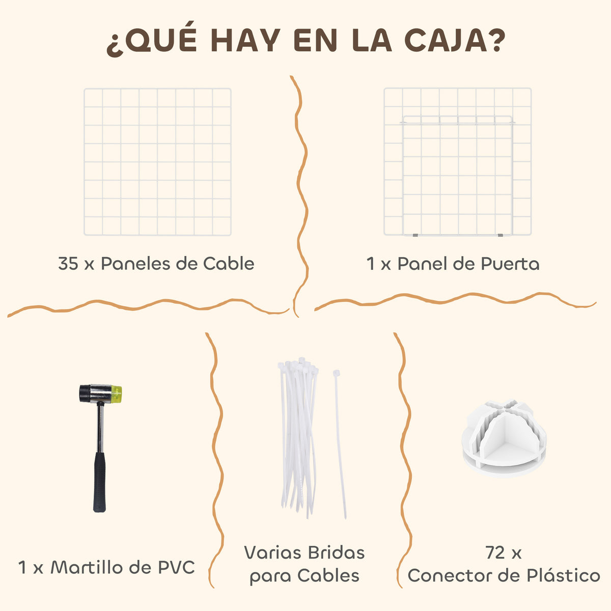 Pawhut Jaula Para Animales Pequeños Forma Personalizable 146x73x73 Cm Blanco_5