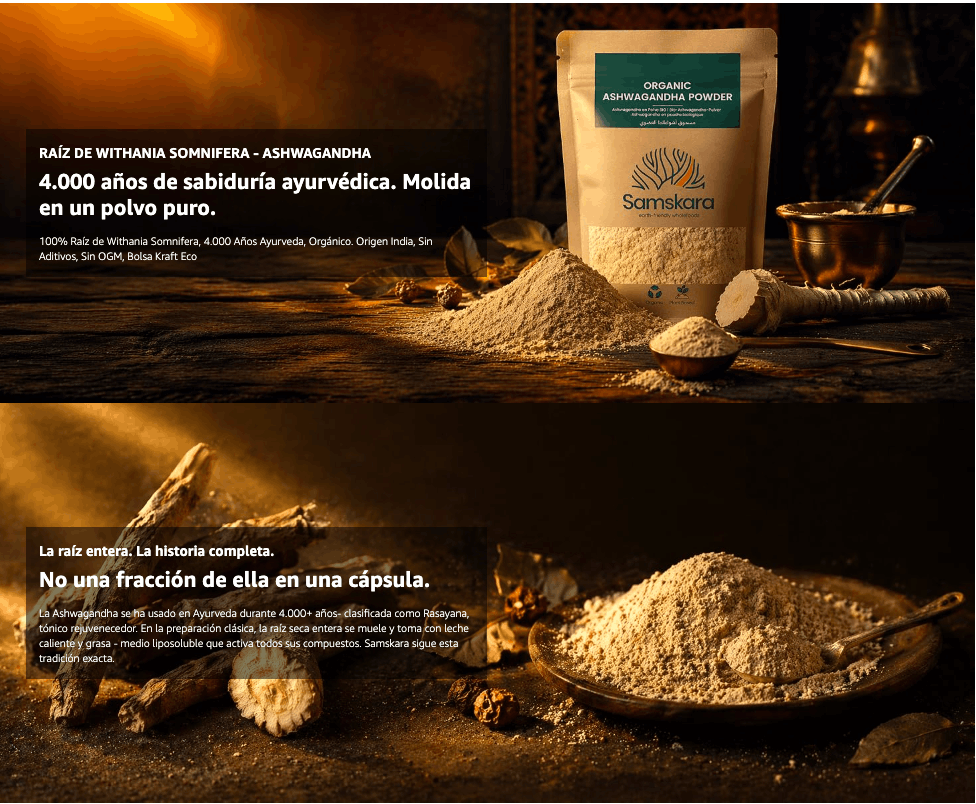 Ashwagandha En Polvo Bio - 250g | Superalimento Ecológico Vegano Para Batidos, Smoothies Y Zumos, Sin Azúcares Añadidos_5