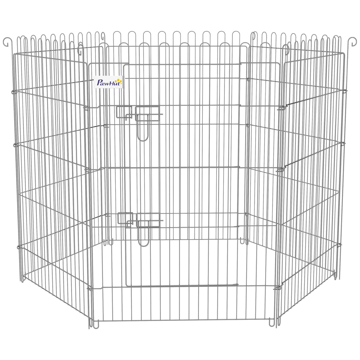 Pawhut Parque Para Perros De 8 Piezas 63x91 Cm Con 1 Puerta Plata_4