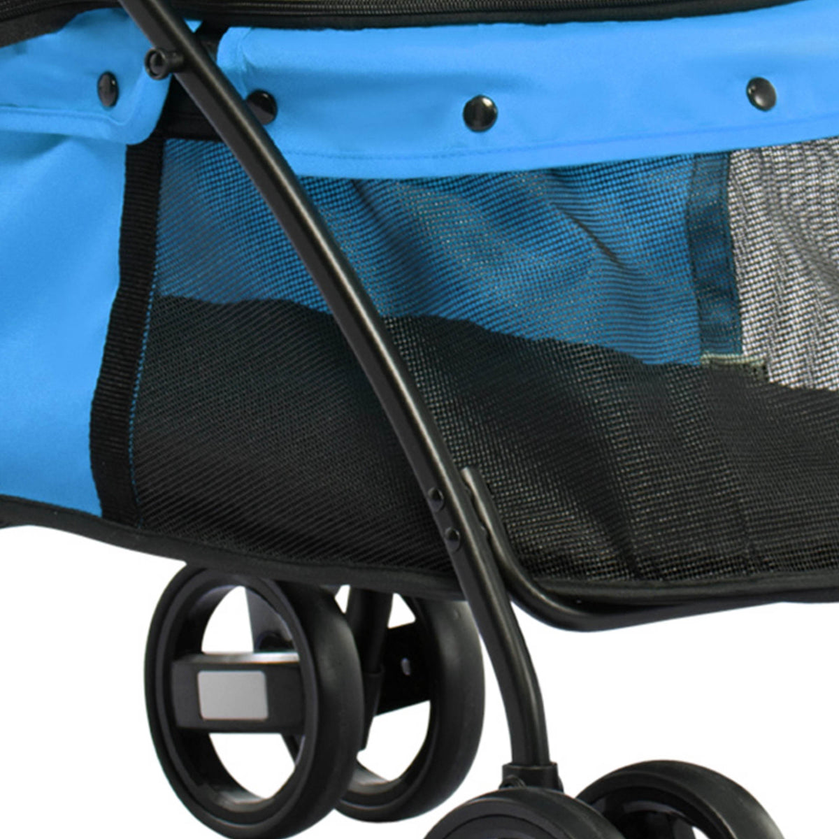 Pawhut Carrito Para Perros Plegable Con Ventanas De Malla Cojín Lavable Azul_4