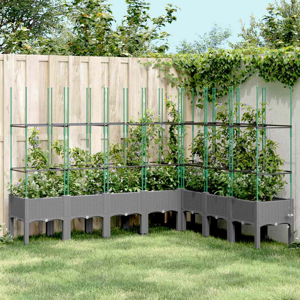 Jardinera Con Enrejado Pp Gris Claro 200x160x142,5 Cm_1