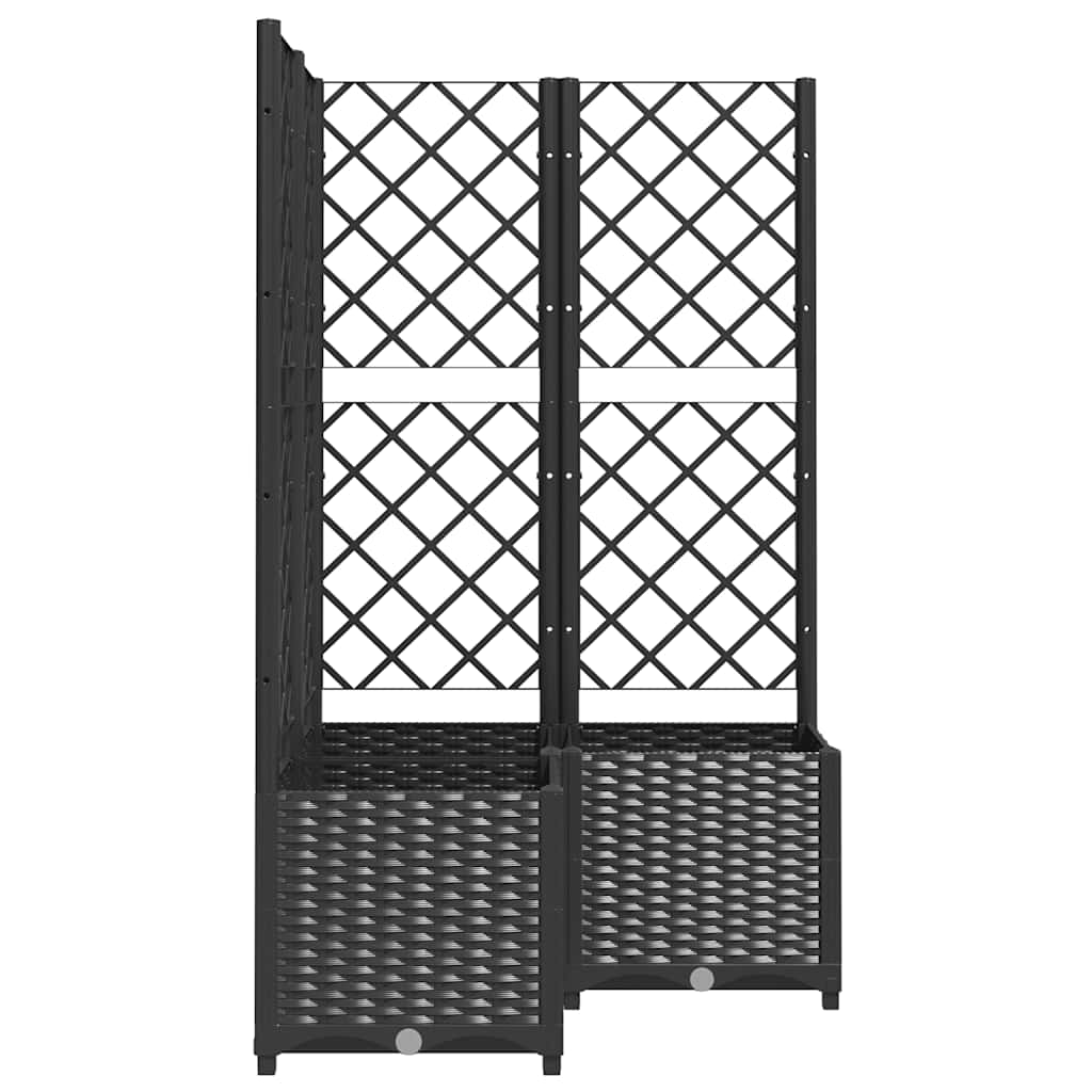Jardinera Con Enrejado Pp Negro 80x80x136 Cm_4
