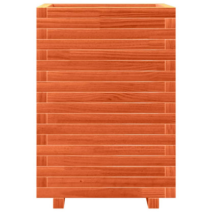 Jardinera Madera Maciza De Pino Marrón Cera 50x50x72 Cm_4