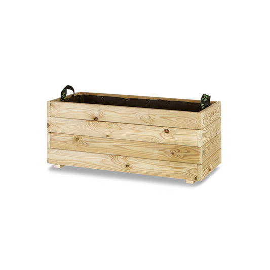 Jardinera Rectangular De Madera Tratada Para Exterior Ghio Hortalia 90x40x40 Cm_0