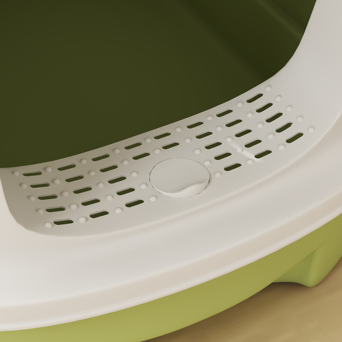 Pawhut Arenero Para Gatos Cubierto Con Bandeja Extraíble Y Pala Blanco Y Verde_4